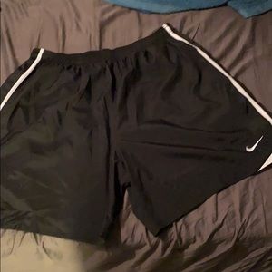 Nike black and white track shorts